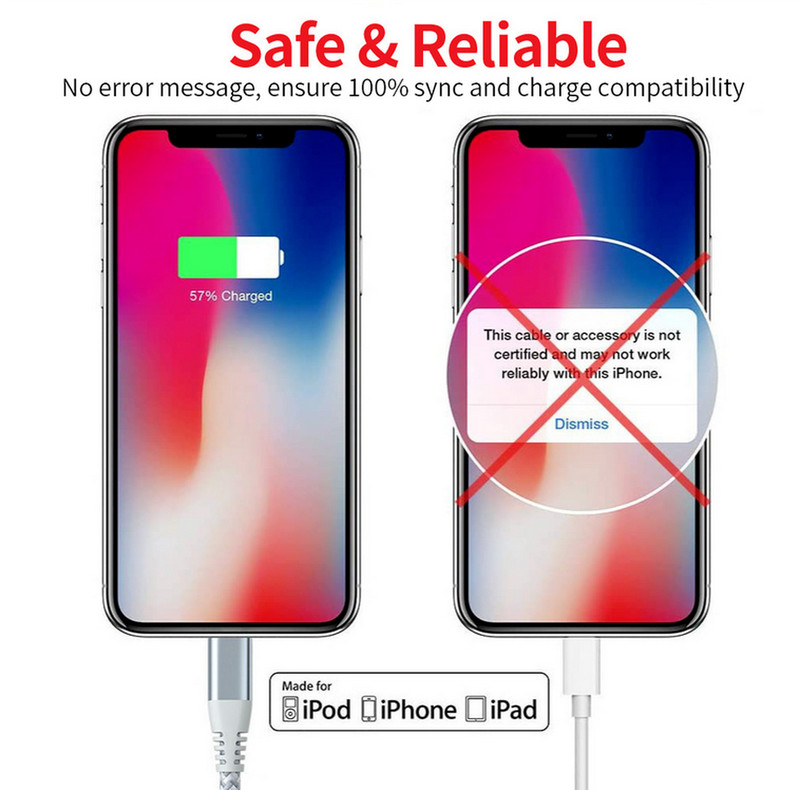 10ft 6ft Charging Cable Heavy Duty For iPhone 14 13 12 11 Charger Charging Cord gallery