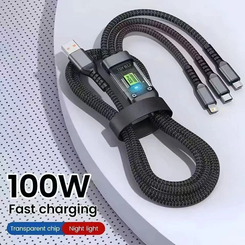 1.2M 3-in-1 Fast Charging Cable for iPhone, USB-C,Micro USB gallery