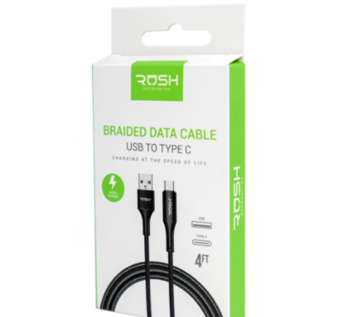 Braided USB-A to USB-C Cable 4ft Fast Charging Data Sync Durable Cord gallery