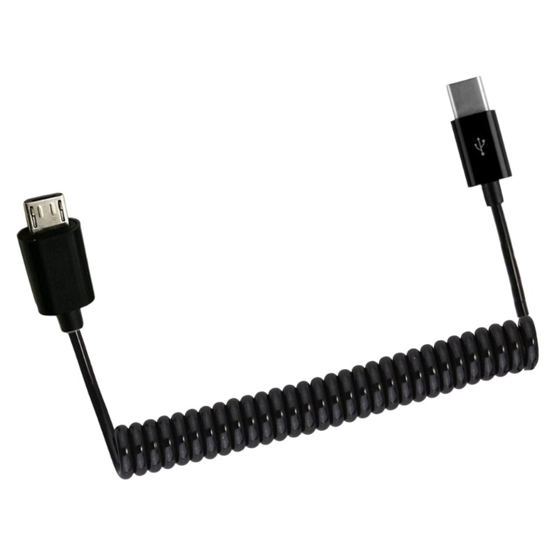 Type C To 5P/Mini 5P Spring Data Cable For Phone Camera Fast Charging