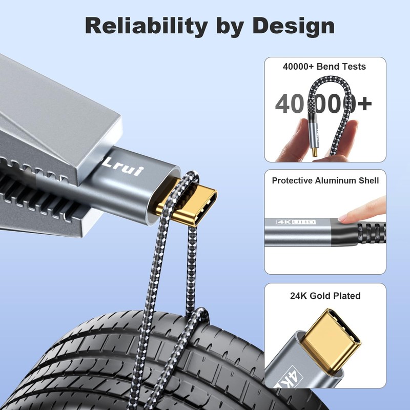 USB C to C 3.2 Gen 2×2 Cable 100W/20Gbps [6FT 2Pack] 4K Video Output Fast Cha... gallery