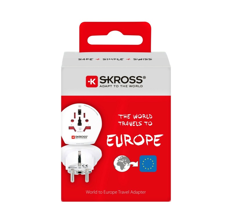 Skross World to Europe and UK White Travel Charging Adapter Combo gallery