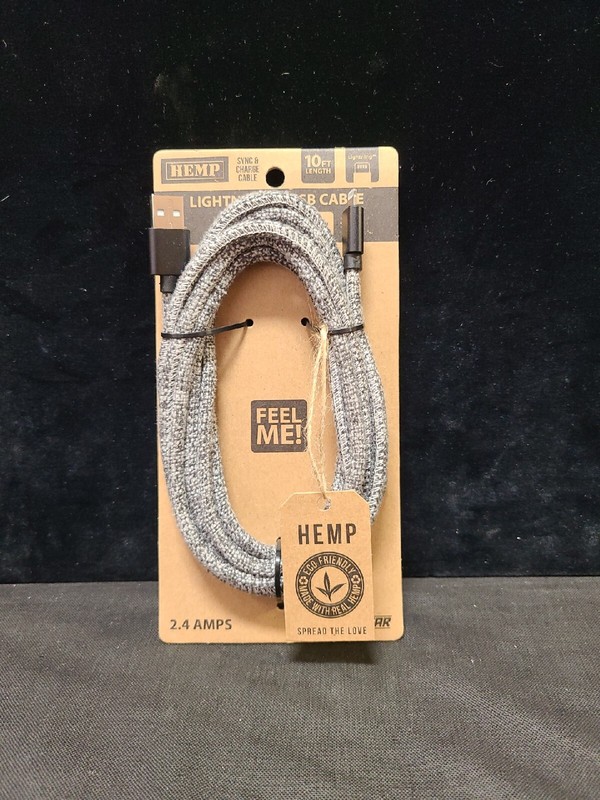 10FT Hemp Rope 8-Pin usb cable 2.4 AMPS