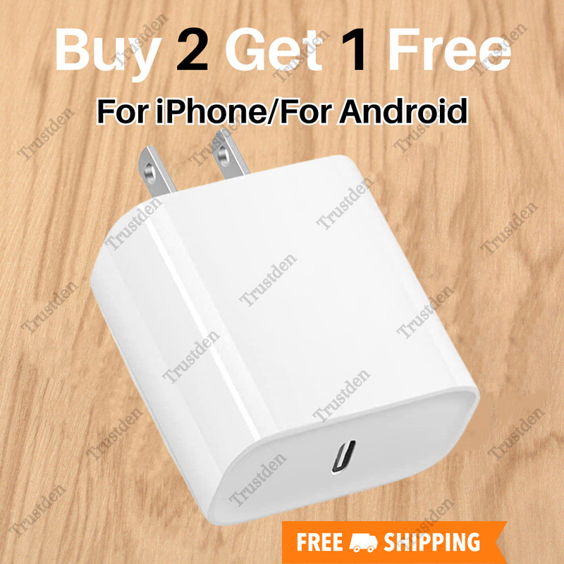 For Android iPhone iPad 20W Wall Power Adapter USB C Type C Cube PD Fast Charger
