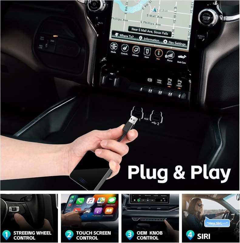 Wireless Carplay Adapter Wireless Adapter for Cars from 2016+ & for iOS 10+ Blck gallery