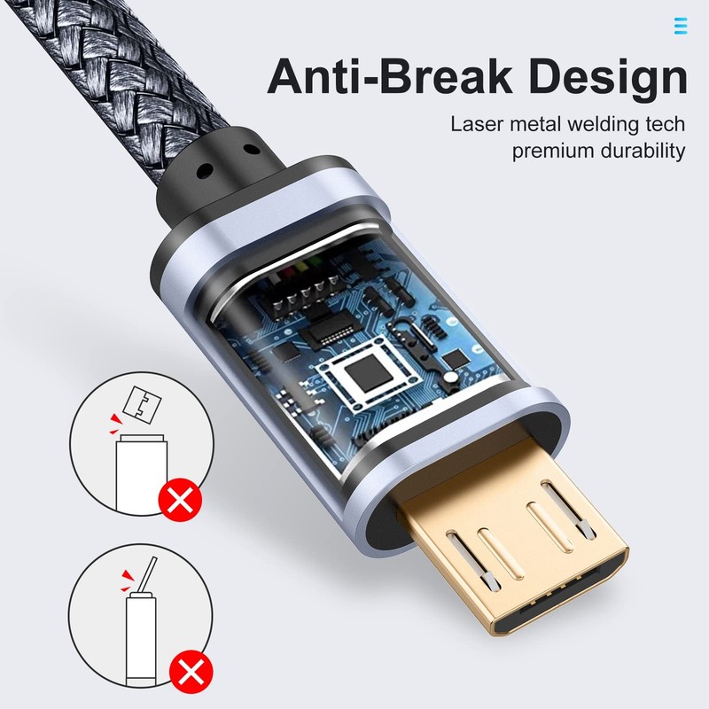 Micro USB Cable 20Ft/6M,Long Android Charger Cable,Nylon Braided Durable Fast Ph gallery