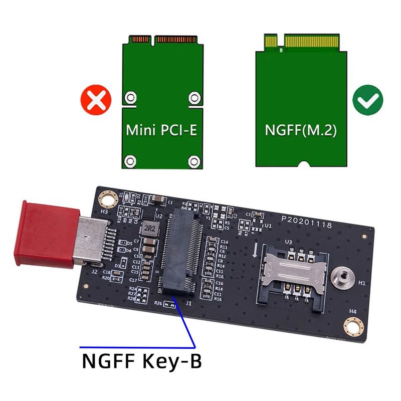 Chenyang M.2 Key-B NGFF WWAN to USB 3.0 Adapter Riser Card For 3G/4G/5G LTE Card gallery