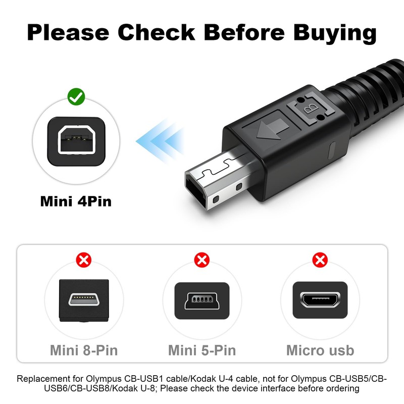 CB-USB1 USB Cable with Olympus -1 Zoom, -2, -200, -2040 Zoom, D-100, D-150, -... gallery