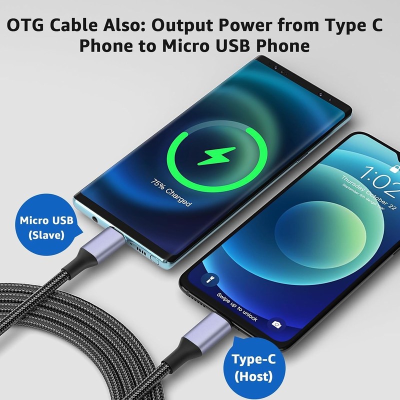 USB Type C to Micro USB Cable, 3FT Braided for Fast Data Transfer and Charging gallery