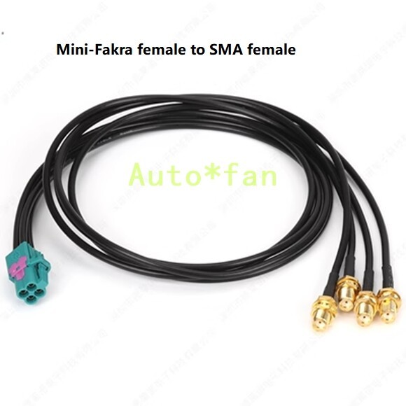 For 1Pcs Mini-Fakra female 4 in 1 wire end AMK12D-102Z5-Z To SMA female 0.5-8M