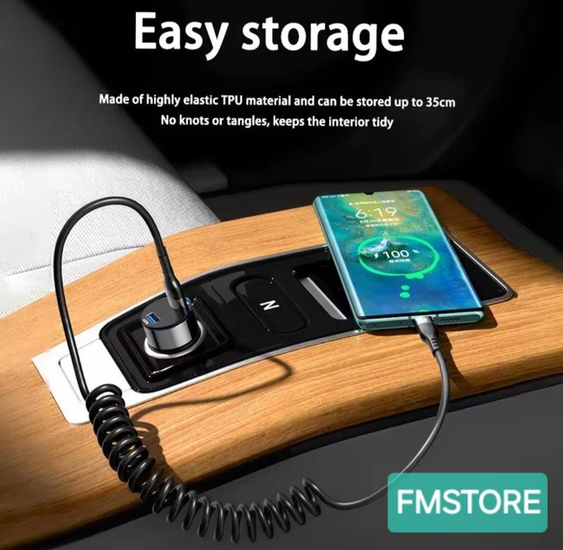 USB-C 66W 5A Smartphone USB Type-C Spring Fast Charging Cable - C Cable #5 gallery