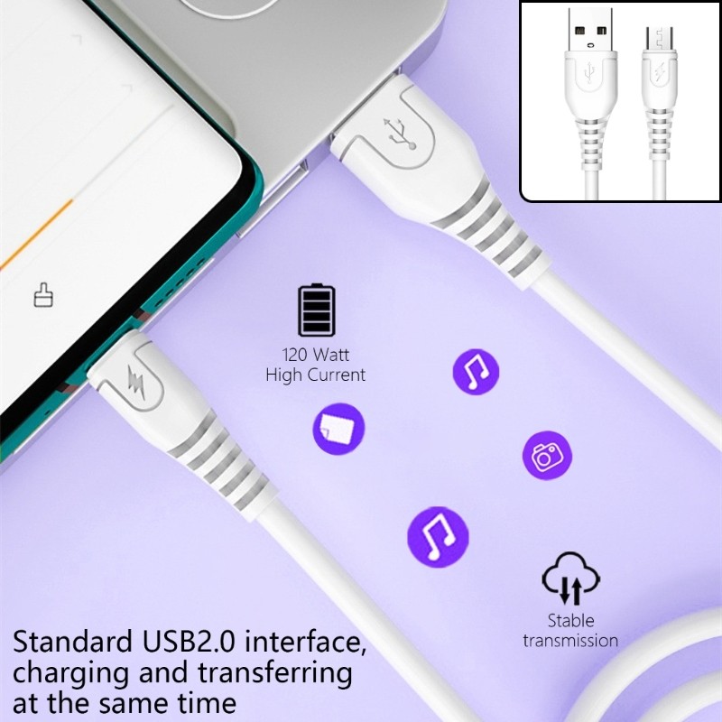 120W Charging Cable USB2.0 to USB C/Type C Charging Cord Wire for Tablets Phones gallery
