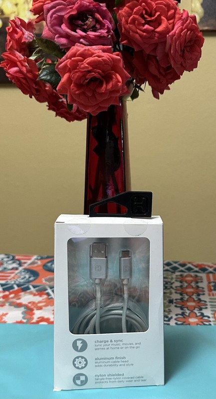 iHome Nylon, Aluminum Charge & Sync Micro-USB 10ft Gray Cable, New Sealed