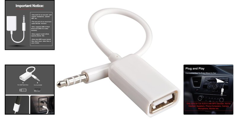 AUX to USB Adapter – Exclusive 3.5mm to USB 2.0 for Car Audio with MP3 Decoder gallery