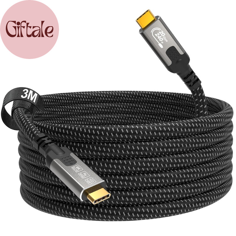 CABALPTOP Usb C to Usb C Cable 10Ft,3.2 Gen 2X2 Cable,4K@144Hz/60Hz,8K@30Hz Brai