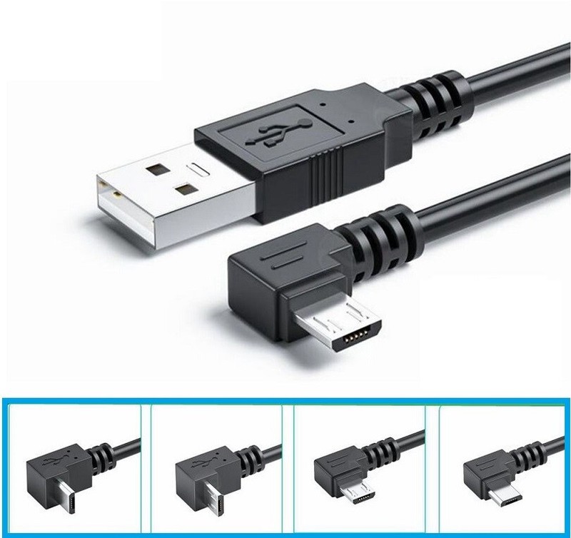 Micro USB High Speed Charging Right Left Angle 90 Degree Cable Charger Adapter