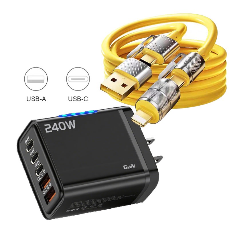 240W Supe Fast Charging USB Type C Wall Charger For Samsung iPhone Android Phone gallery