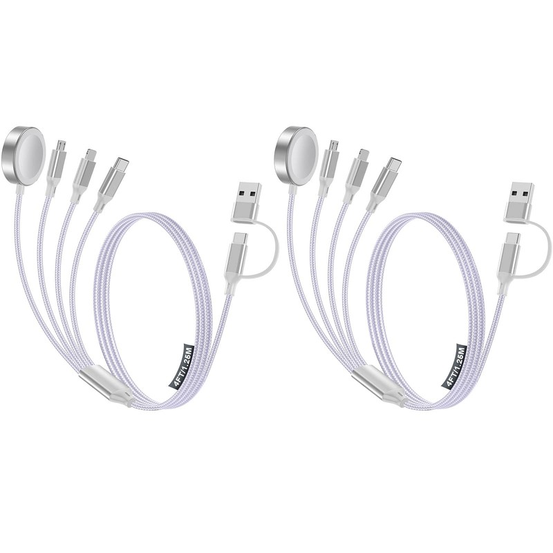 4-in-2 Multi Charging Cable for Apple Watch Charger/iPhone/Galaxy Charger
