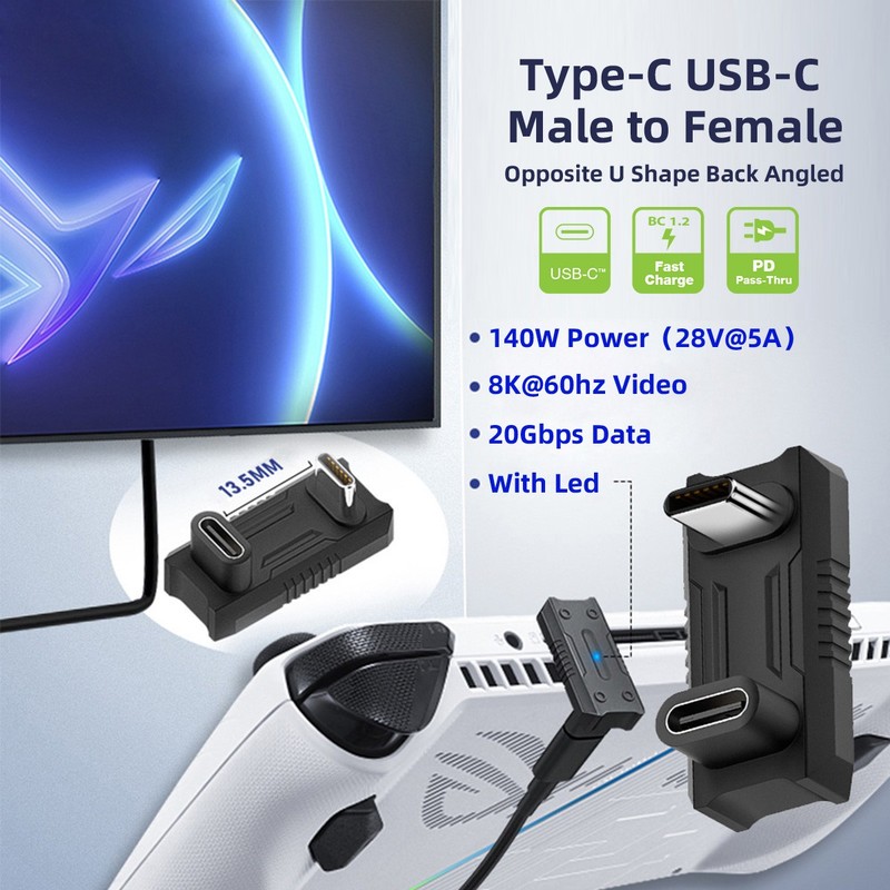 xiwai 20Gbps USB3.1 Type C Male to Female Power Data Video Adapter Opposite U gallery