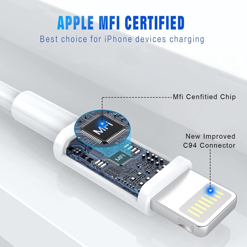 iPhone Charger(3/3/6/6/10FT) 5Pack MFi Certified Lightning Cable Fast Charging C gallery
