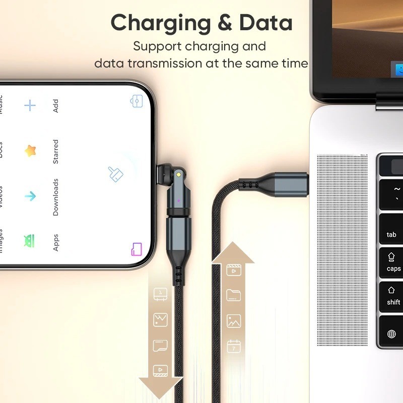 AUFU 240W USB C to USB C Adapter 540° Swivel Type-C Male Female OTG Fast Charger gallery