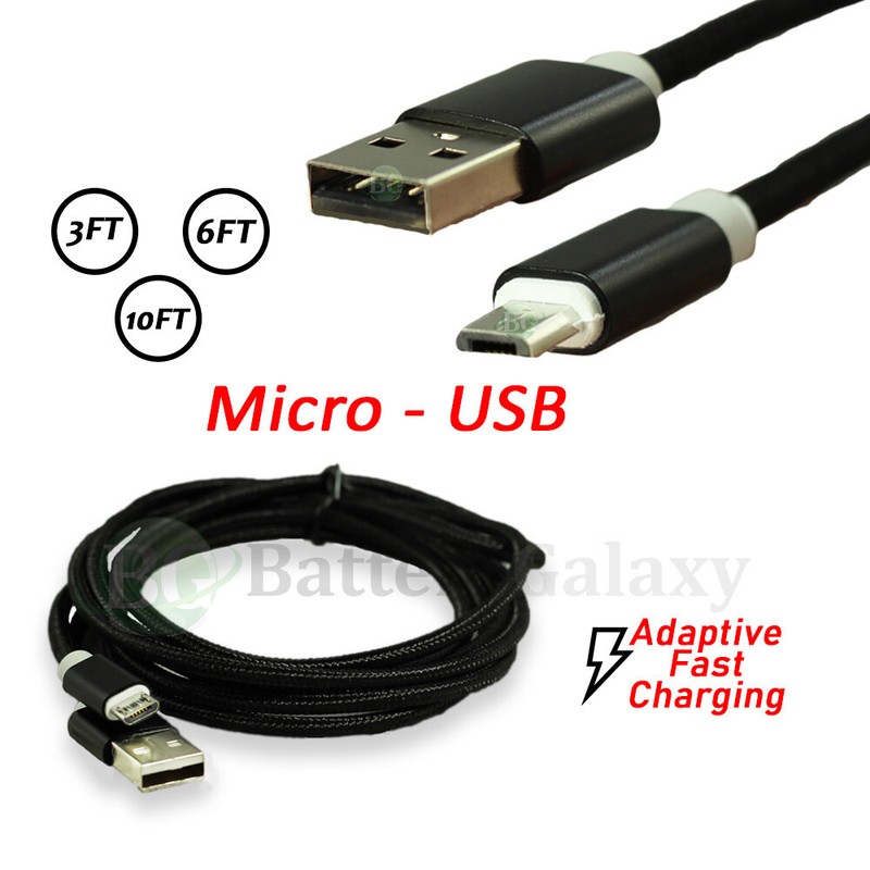1-100 Lot Micro USB Fast Rapid Cable Cord for Samsung Galaxy S S2 S3 S4 S5 S6 S7