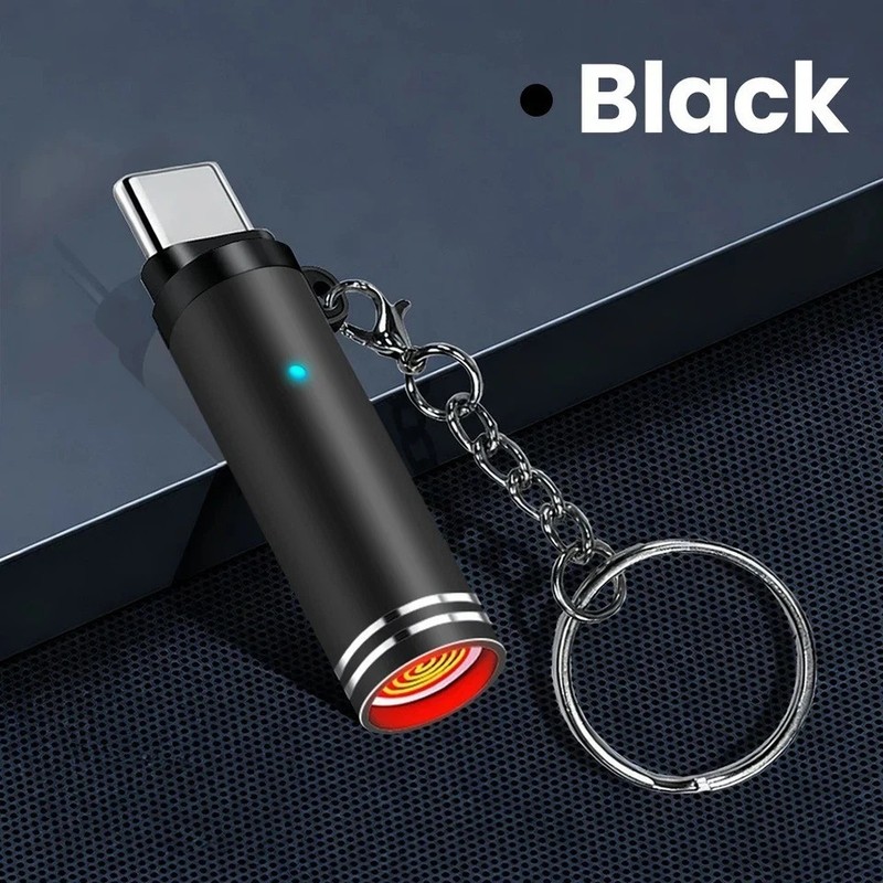 USB C Electric Cigarette Lighter Mini Air Blowing Safety Flame Free Igniter