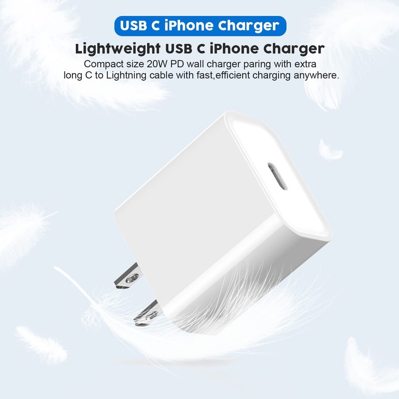 20W USB C Power Adapter PD Fast Wall Charger For iPhone 17 16 15 14 13 12 iPad gallery