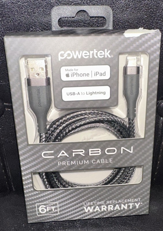 Powertek Carbon Premium Charging Cable 6 FT. Great