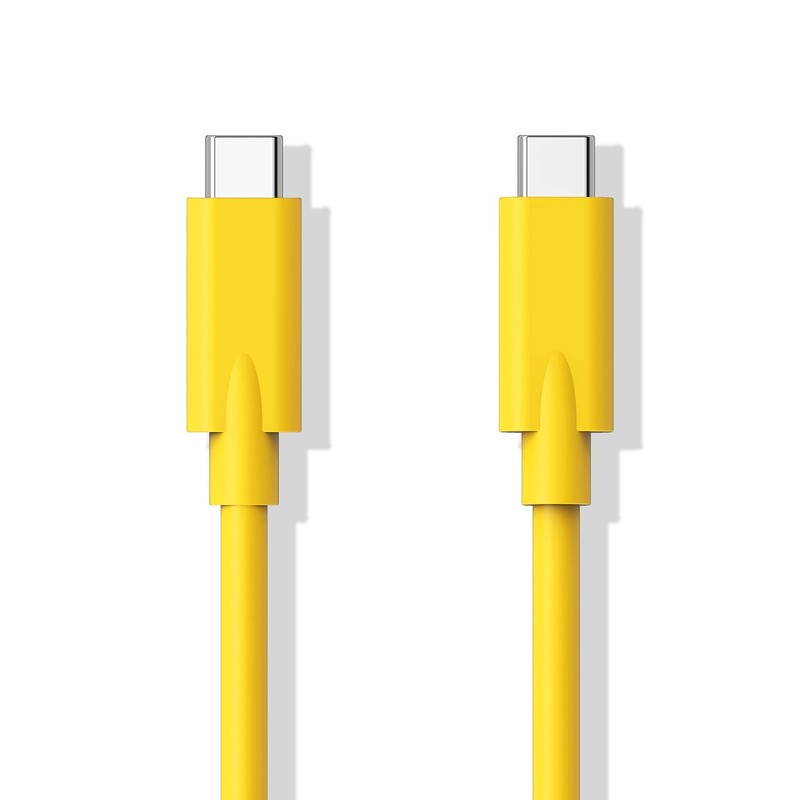 USB C To USB C 2.0 Cable 100W PD 5A Fast Charging 480Mbps Yellow 6.6ft