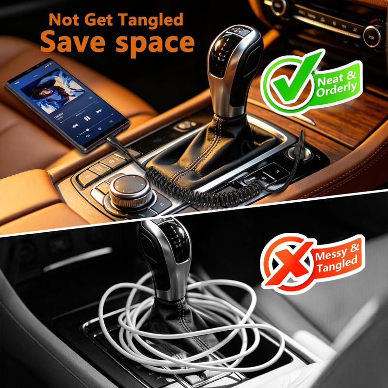 Car Carplay Cable 2Pack 3ft Coiled USB A to USB C Cable for Android Auto & Ca... gallery