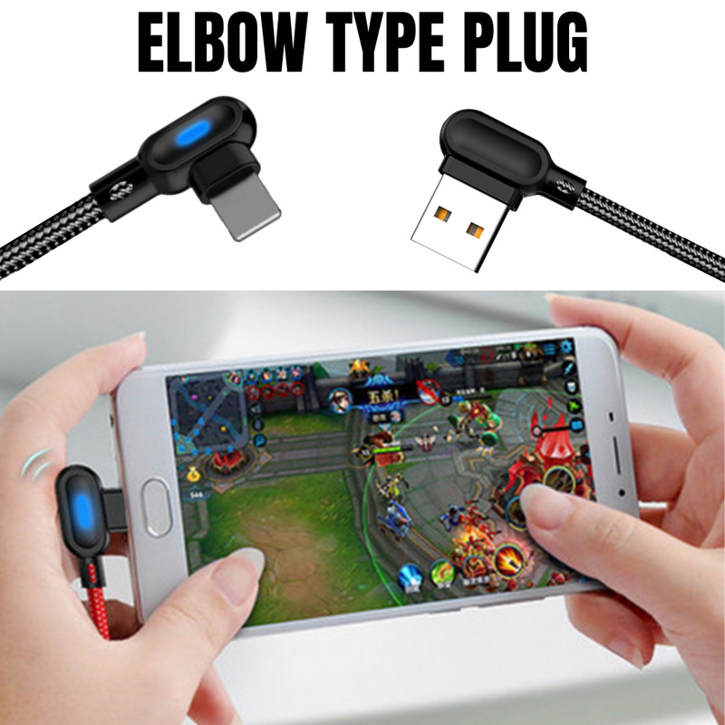 1/3Pack 90 Degree Fast Charger Cable Right Angle For iPhone 14 13 12 11 XR 8 7 6 gallery