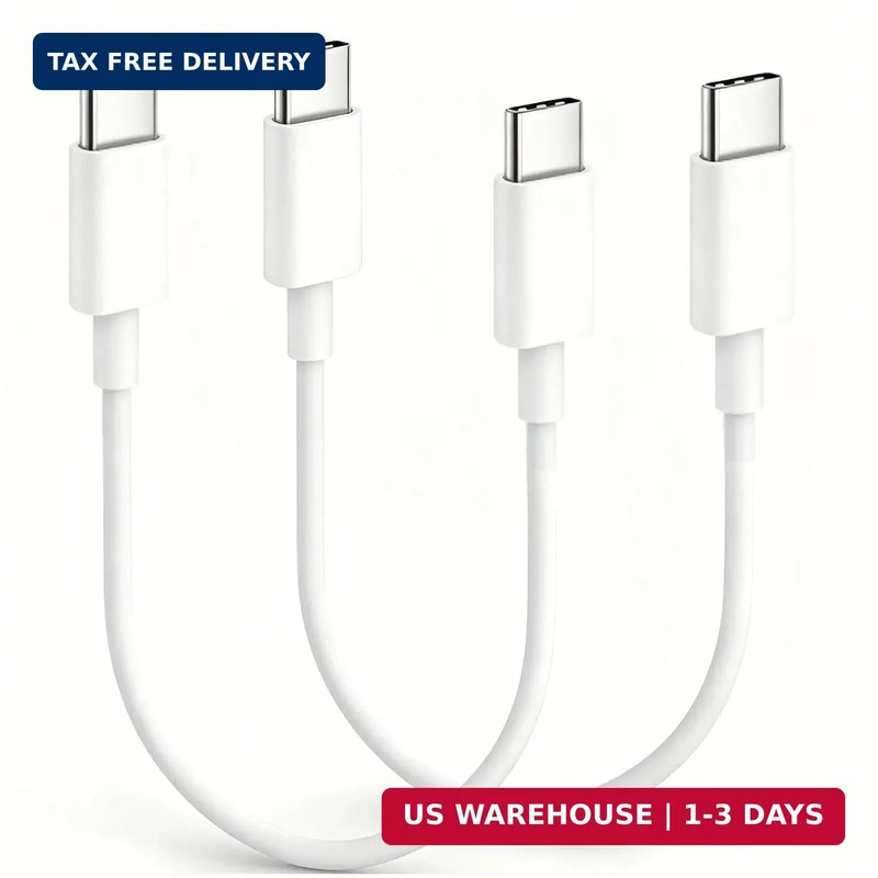 6 inch USBC to USBC Cable Short, 2Pack 60W Fast Charging Short Type C Charger Co