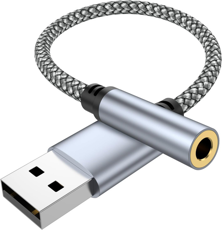 USB to 3.5Mm Jack Audio Adapter, USB to Audio Aux Cable External Stereo Sound gallery