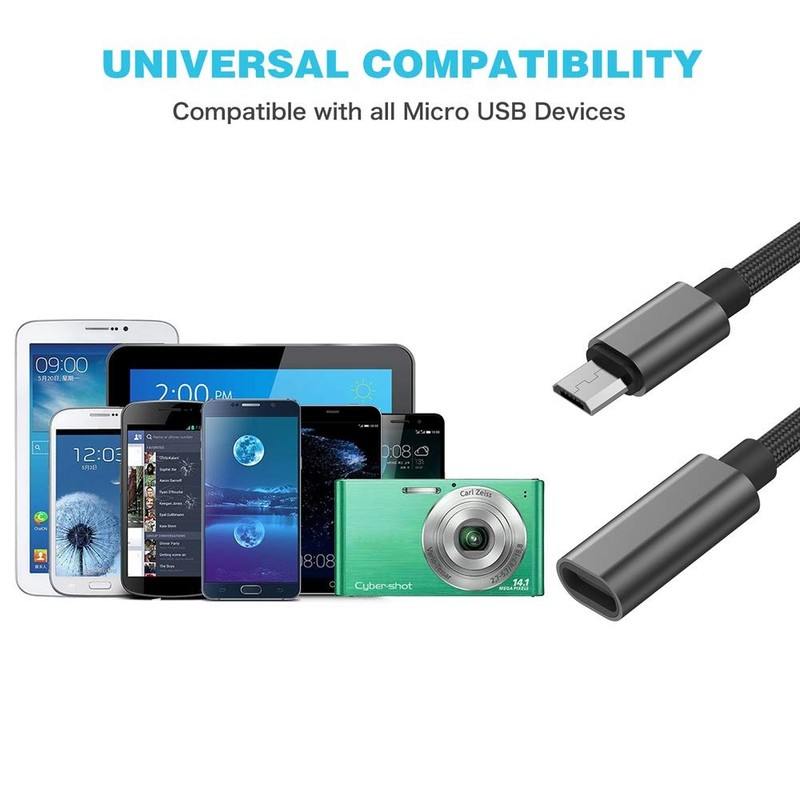 USB C to Micro Adapter, KUXIYAN (2 Pack) Type C Female Black gallery