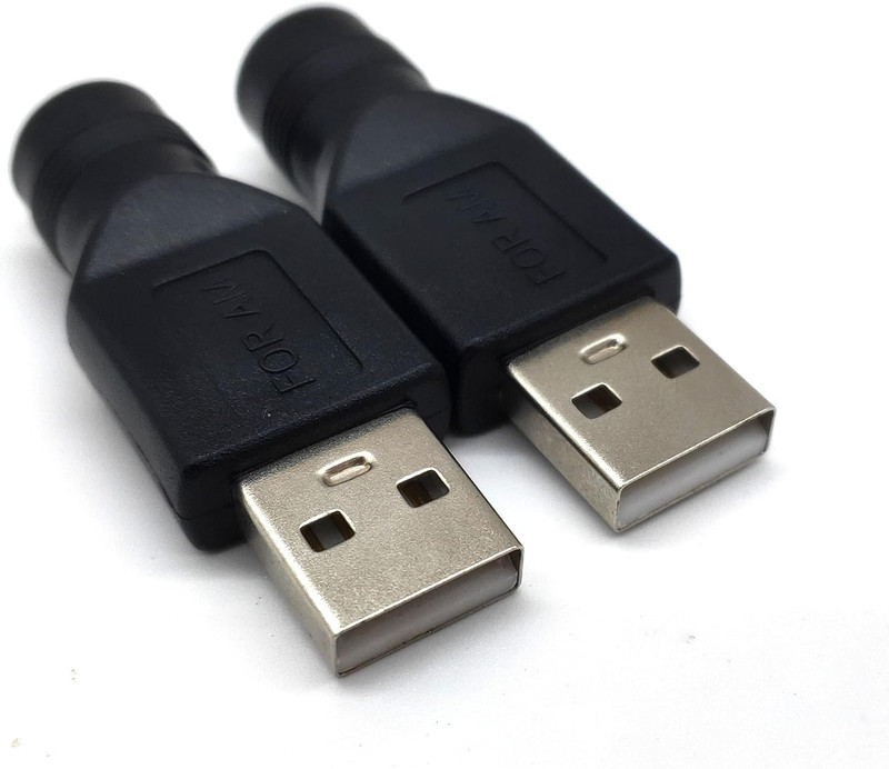 USB to DC Power Adapter, 2PCS USB 2.0 Male to DC 5.5Mm X 2.1Mm Female 5V Connect gallery
