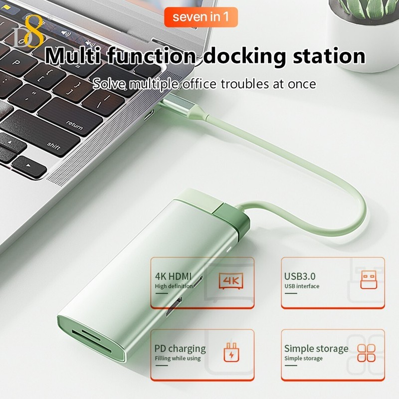 Type C Male to Multi USB 3.0 + HDMI PD TF Hub Adapter Data Connector Converder gallery