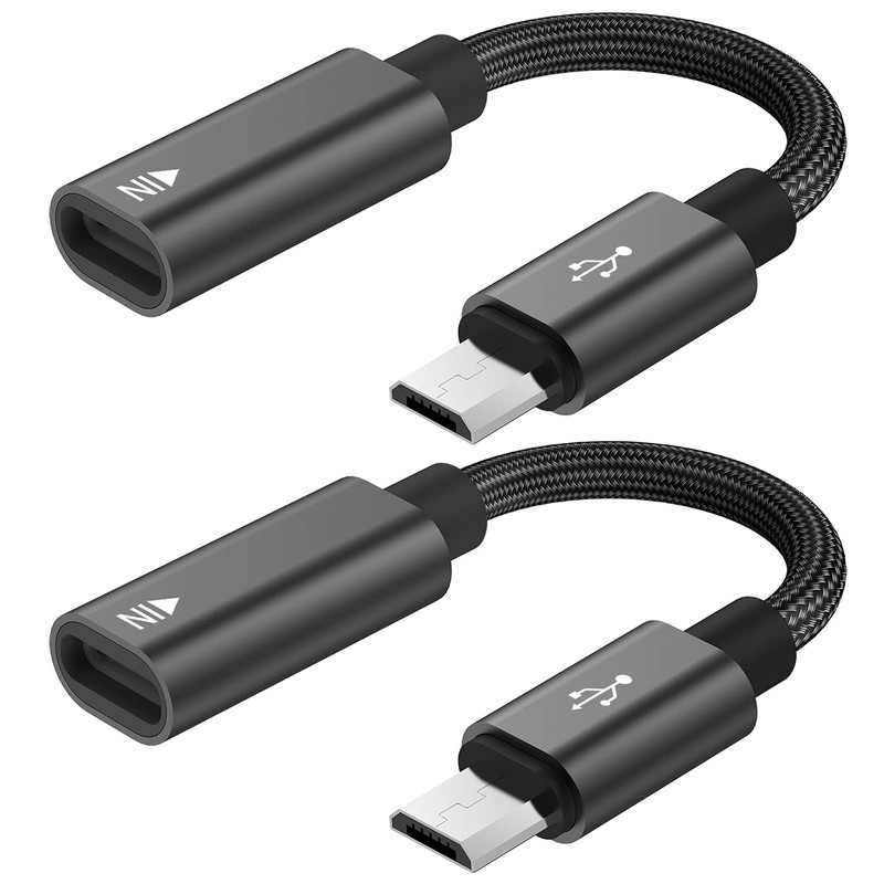 USB C to Micro USB Adapter, KUXIYAN (2 Pack) Type C Female to Micro USB