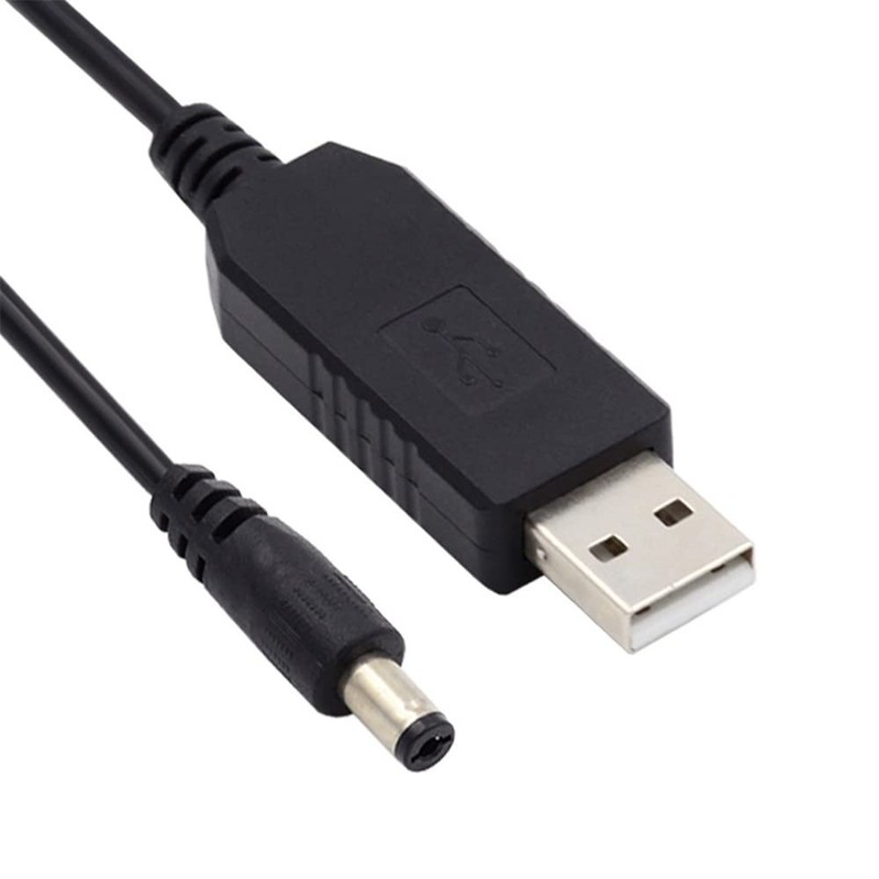 Cable 100cm USB 2.0 -A DC5V to DC12V 5.5×2.1mm 5.5×2.5mm Voltage Riser Boost …