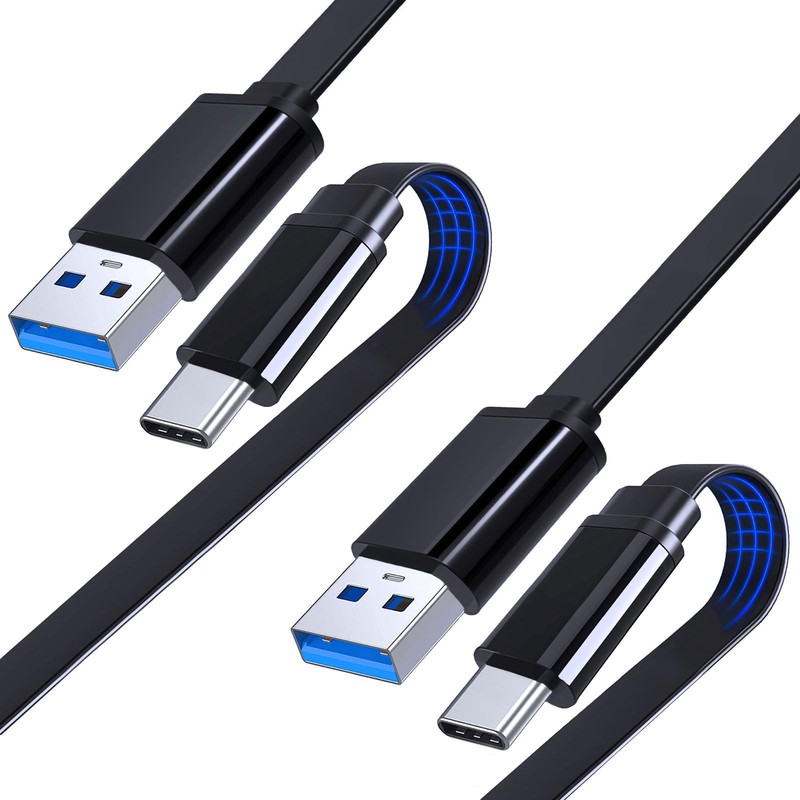 2Pcs 3FT Flat Design USB Android Auto Cable, 5Gbps Data Sync Cord, Fast Charg…