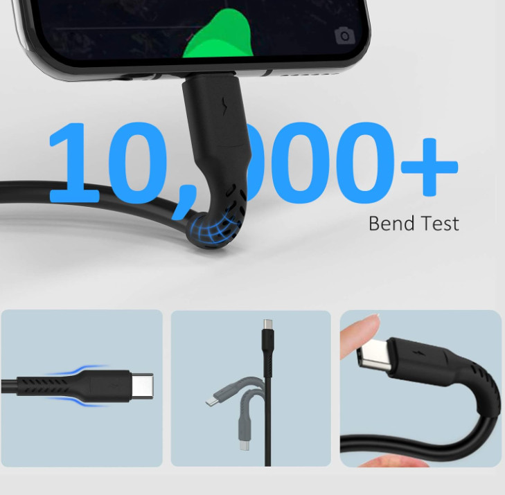 6 Inch Short Fast Charging Cord, 5 Pack Durable USB a to USB Type C 3A Cable for gallery