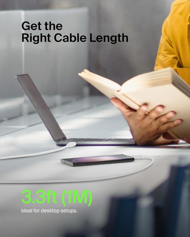 Ultra-Flexible USB A to USB C Cable 2-Pack, 3.3ft - Perfect for iPhone & Galaxy gallery