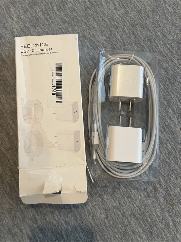 Feels2Nice USB-C Quick Cables & Block Chargers 2Pk For iPhone 14 & Below New Box