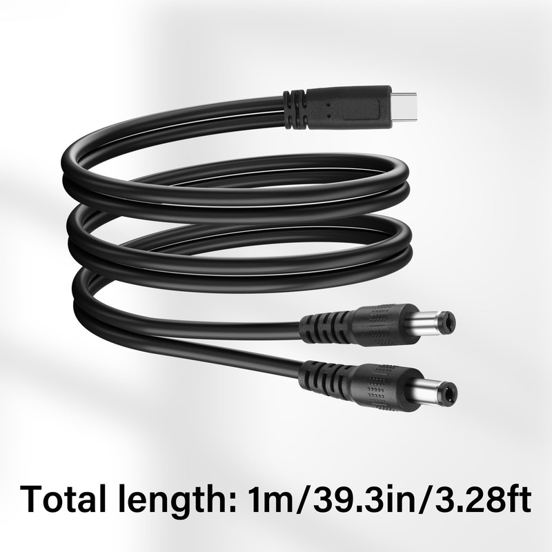 USB C to DC Y Splitter Power Charging Cable 5.5mm x 2.1mm 2.5mm Laptop LED gallery