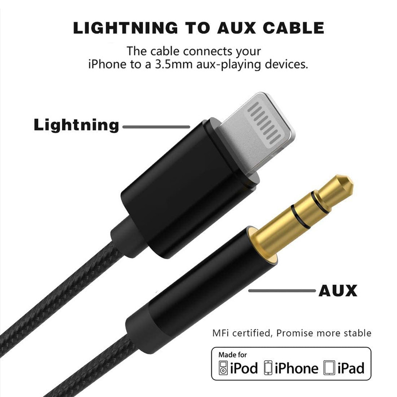 Aux Cord for Iphone,[Apple Mfi Certified] Lightning to 3.5Mm AUX Cable for Car S gallery