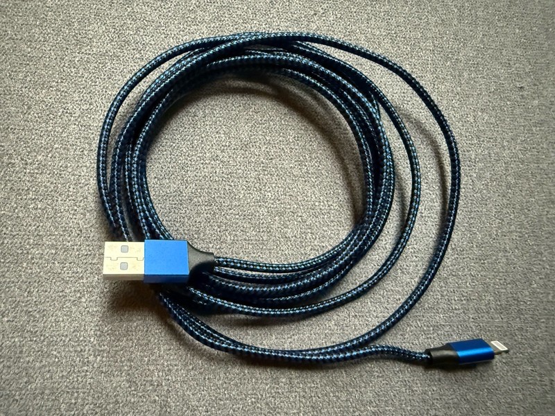 lLghtning to USB C Cable 10 Feet Blue Cable Cord