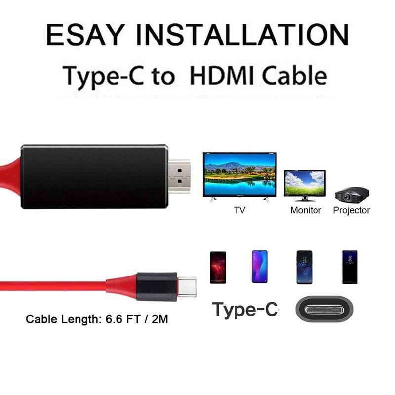 2 in 1 Type-C Phone to HDMI Mirror Cable For iPhone 16 Plus/16 Pro Max/Pro/16e gallery