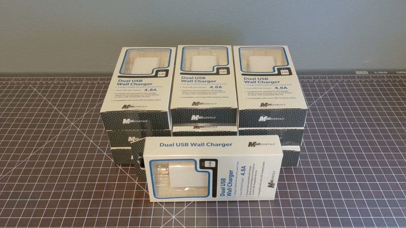 *Lot of 10* MobilEssentials 4.8a Dual USB Wall Charger Block White
