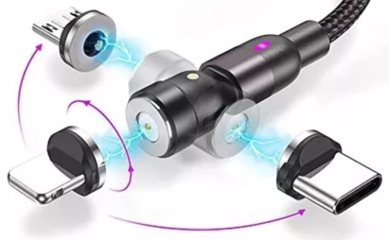 Statik 360 Rotating Magnetic Charging Cable With 3 Magnetic Tips