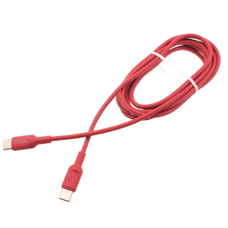 USB-C to Type-C Red 6ft Long Cable PD Fast Charger Cord Power for Cell Phones